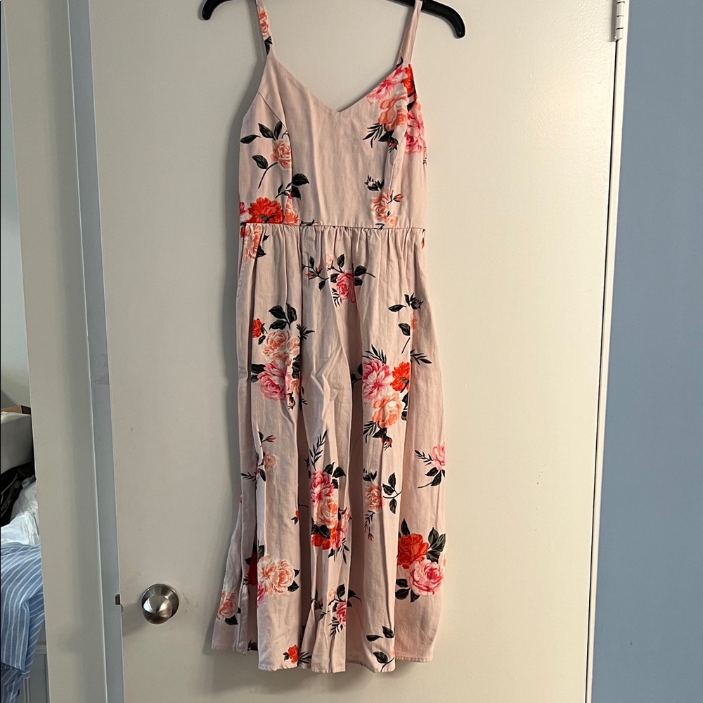 Old Navy Pink and Red Floral Dress